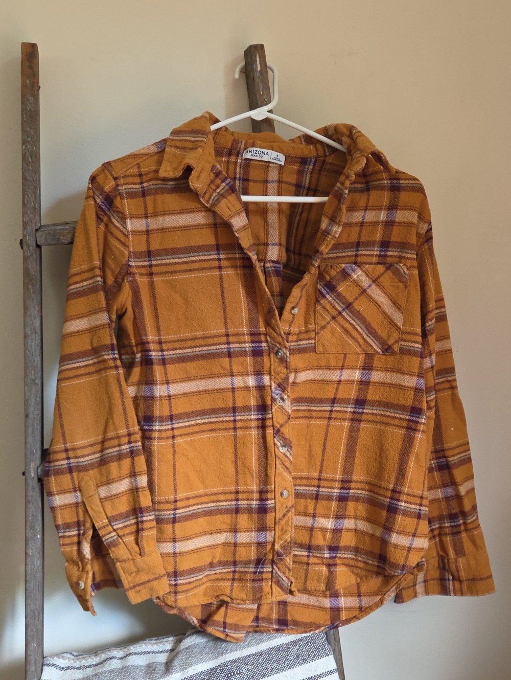 Arizona Jean Company Mustard Plaid Button-Down Shirt